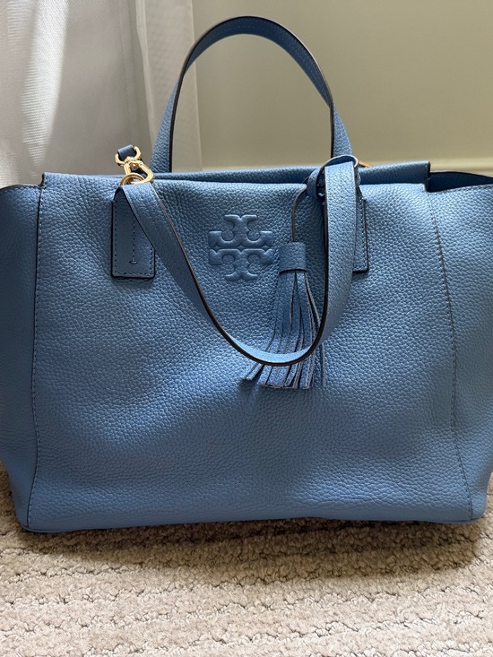 Tory Burch Handbags - Blue-gray Tory Burch Handbag with crossbody strap